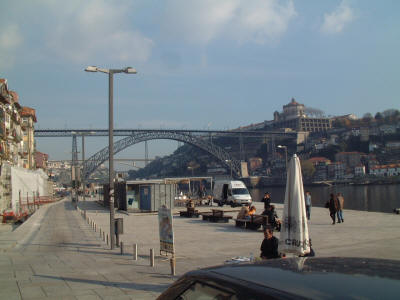 Like every coastal city and town we have visited in Portugal, Porto is very hilly and nearly every destination appears to be up hill.  When we returned from tasting Port Wine in the Vila Nova de Gaia we had a long uphill climb back to our hotel.  Fortunately there is a tram at the base of the Ponte Luiz I bridge that took us more than half of the vertical climb back to our rooms.